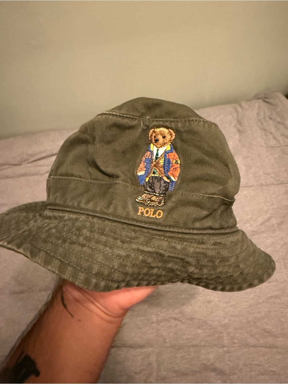 Polo by Ralph Lauren Olive Green Polo Bear Bucket Hat